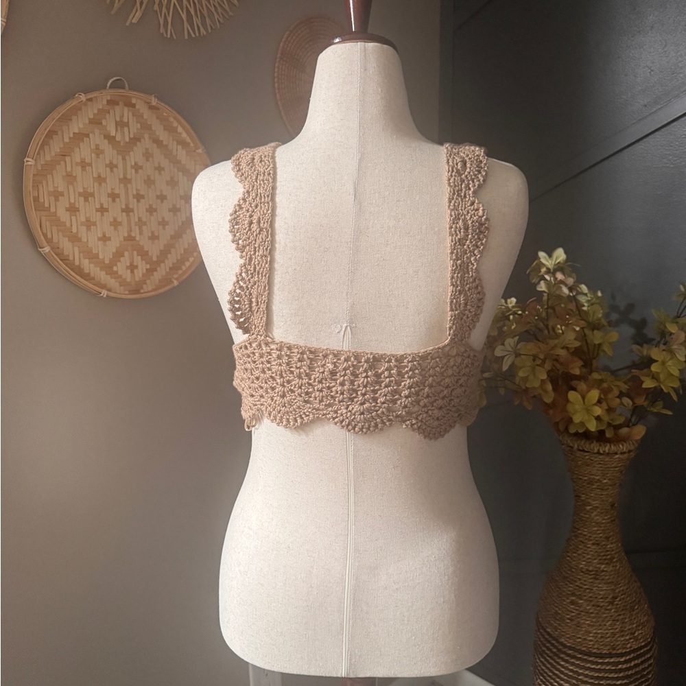 Altar'd State Beige Crochet Crop Top - Picture 4 of 4